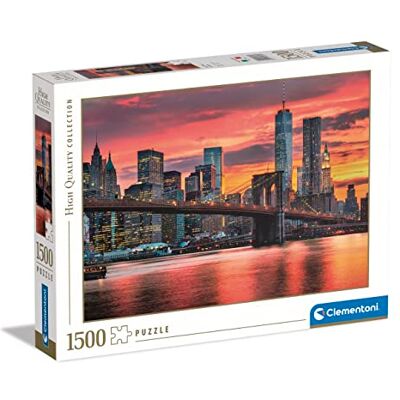 Clementoni Collection-East River At Dusk-1500 Pièces Puzzle Adultes, Made in Italy, Multicolore, 31693 Clementoni Collection-East River At Dusk-1500 Pièces Puzzle Adultes, Made in Italy, Multicolore, 31693