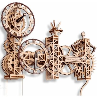 WOODEN.CITY Horloge murale Steampunk Kits de modèle mécanique en bois 3D pour adultes à construire Horloge en bois Décoration murale WOODEN.CITY Horloge murale Steampunk Kits de modèle mécanique en bois 3D pour adultes à construire Horloge en bois Décoration murale