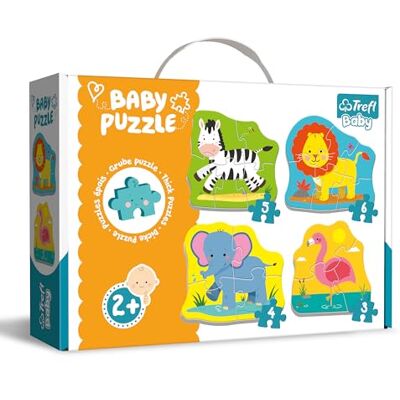 Trefl Puzzle, Animaux de safari, de 3 à 6 Pièces, 4 Sets, pour Enfants à partir de 2 ans Trefl Puzzle, Animaux de safari, de 3 à 6 Pièces, 4 Sets, pour Enfants à partir de 2 ans