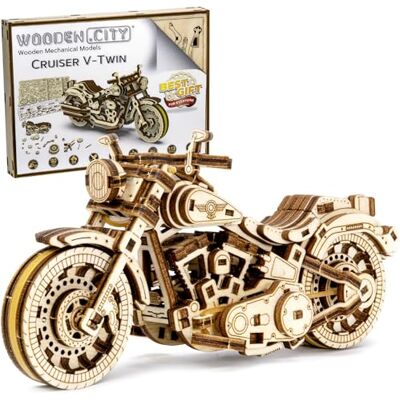 WOODEN.CITY 3D Puzzle en Bois Cruiser V-Twin WOODEN.CITY 3D Puzzle en Bois Cruiser V-Twin