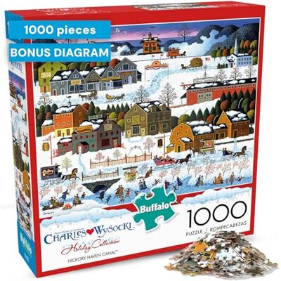 Buffalo Games Charles Wysocki – Hickory Haven Canal – Puzzle de 1000 pièces pour adultes – Puzzle stimulant parfait pour les soirées de jeu – 1000 pièces – Taille finie : 68 x 50 cm Buffalo Games Charles Wysocki – Hickory Haven Canal – Puzzle de 1000 pièces pour adultes – Puzzle stimulant parfait pour les soirées de jeu – 1000 pièces – Taille finie : 68 x 50 cm