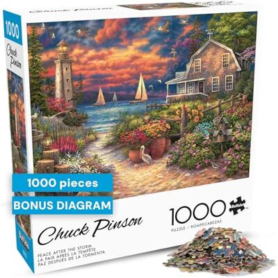 Buffalo Games Chuck Pinson Peace After The Storm 1000 Piece Jigsaw Puzzle for Adults Challenging Puzzle Perfect for Game Nights Finished Size is 26.75 x 19.75 Buffalo Games Chuck Pinson Peace After The Storm 1000 Piece Jigsaw Puzzle for Adults Challenging Puzzle Perfect for Game Nights Finished Size is 26.75 x 19.75