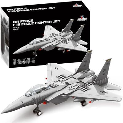 Apostrophe Games Ensemble de Blocs de Construction d'Avion de Chasse F-15 – 227 Pièces Apostrophe Games Ensemble de Blocs de Construction d'Avion de Chasse F-15 – 227 Pièces