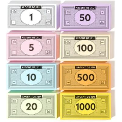Apostrophe Games Argent Fictif de 520 pièces pour les Jeux de Société, 8 coupures Apostrophe Games Argent Fictif de 520 pièces pour les Jeux de Société, 8 coupures