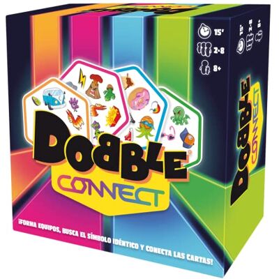 Asmodee Zygomatic Dobble Connect Jeu de cartes d'action et de réflexes pour adultes et enfants, à partir de 8 ans, de 2 à 8 joueurs, 15 minutes par partie, espagnol Asmodee Zygomatic Dobble Connect Jeu de cartes d'action et de réflexes pour adultes et enfants, à partir de 8 ans, de 2 à 8 joueurs, 15 minutes par partie, espagnol