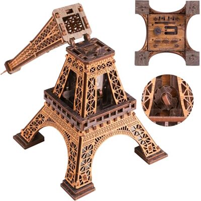 WOODEN.CITY Boîte à puzzle en bois Tour Eiffel Puzzle en bois 3D pour adultes Escape Room Boîte à tours en bois style Cluebox 180 pièces WOODEN.CITY Boîte à puzzle en bois Tour Eiffel Puzzle en bois 3D pour adultes Escape Room Boîte à tours en bois style Cluebox 180 pièces