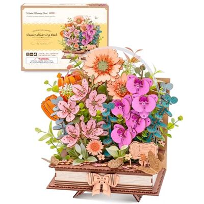 ROBOTIME Puzzle 3D en bois, kit de modèle de fleurs artificielles pour adultes, kit de construction, décoration d'intérieur pour Noël ROBOTIME Puzzle 3D en bois, kit de modèle de fleurs artificielles pour adultes, kit de construction, décoration d'intérieur pour Noël