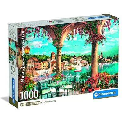 Clementoni Puzzle Pour Adultes 1000 Pièces, HQC Balcony View Of Lake Como Compact Fabriqué En Italie, 39930 Clementoni Puzzle Pour Adultes 1000 Pièces, HQC Balcony View Of Lake Como Compact Fabriqué En Italie, 39930