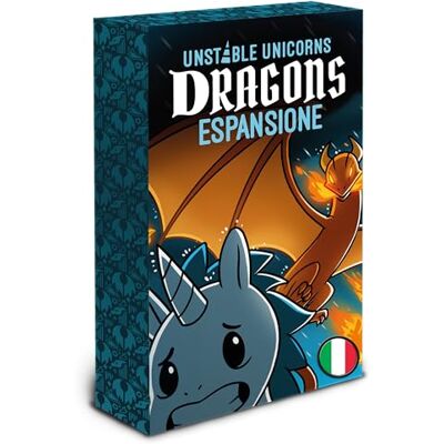 Asmodee Unstable Unicorns : Dragons, extension du jeu de cartes, édition en italien, 8572 Asmodee Unstable Unicorns : Dragons, extension du jeu de cartes, édition en italien, 8572