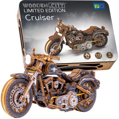 WOODEN.CITY Modèle Mécanique en Bois Cruiser V-Twin Limited Edition 3D Puzzle pour Adulte WOODEN.CITY Modèle Mécanique en Bois Cruiser V-Twin Limited Edition 3D Puzzle pour Adulte