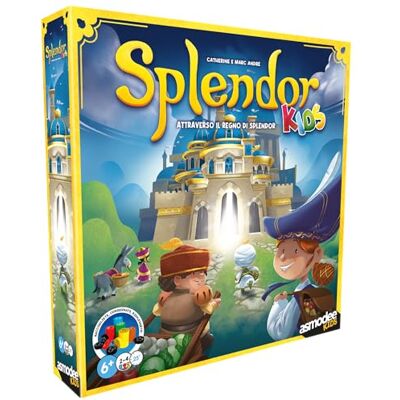 Asmodee Kids Splendor Kids Jeu de société Nouvelle édition Jeu de stratégie familiale pour 2 à 4 joueurs Âge 6, durée 20 min, édition en italien Asmodee Kids Splendor Kids Jeu de société Nouvelle édition Jeu de stratégie familiale pour 2 à 4 joueurs Âge 6, durée 20 min, édition en italien