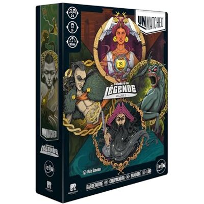 IELLO Unmatched : Combats de Légende – Volume 3 Jeu de Société d’Affrontement Asymétrique Loki, Barbe Noire, Pandore & Chupacabra Duels Rapides et Stratégiques IELLO Unmatched : Combats de Légende – Volume 3 Jeu de Société d’Affrontement Asymétrique Loki, Barbe Noire, Pandore & Chupacabra Duels Rapides et Stratégiques
