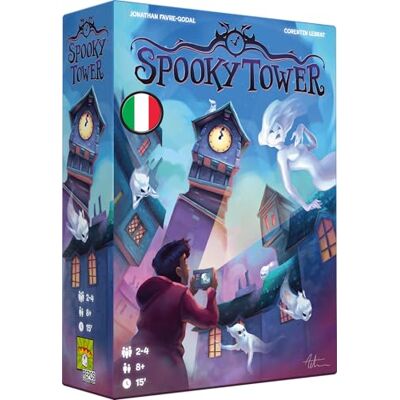 Asmodee Spooky Tower, jeu de table, jeu coopératif et dynamique, 2-4 joueurs, 8+ ans, 15 min, édition en italien Asmodee Spooky Tower, jeu de table, jeu coopératif et dynamique, 2-4 joueurs, 8+ ans, 15 min, édition en italien