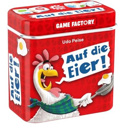 Game Factory Auf die Eier (d) (MQ12) Dans une boîte en métal pratique, jeu de voyage facile pour adultes et enfants à partir de 8 ans Game Factory Auf die Eier (d) (MQ12) Dans une boîte en métal pratique, jeu de voyage facile pour adultes et enfants à partir de 8 ans