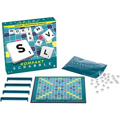 Mattel Scrabble Voyage, Jeu de Société et de Lettres, version allemande, CJT13 Mattel Scrabble Voyage, Jeu de Société et de Lettres, version allemande, CJT13