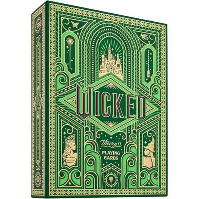 Theory11 Wicked Playing Cards Jeu de cartes de poker sur le thème or vert avec illustrations de Glinda et Elphaba, magie, cardistry, soirée de jeu, cadeau pour les fans de théâtre pour Theory11 Wicked Playing Cards Jeu de cartes de poker sur le thème or vert avec illustrations de Glinda et Elphaba, magie, cardistry, soirée de jeu, cadeau pour les fans de théâtre pour