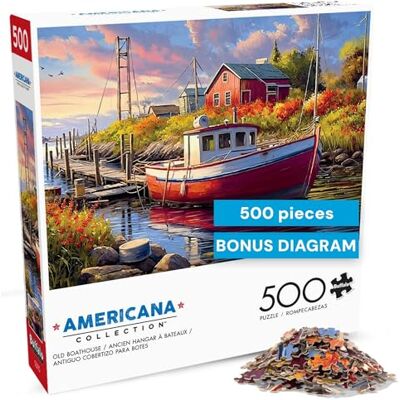 Buffalo Games Old Boathouse – Puzzle de 500 pièces pour adultes – Puzzle stimulant parfait pour les soirées de jeu – Taille finie 54 x 38 cm Buffalo Games Old Boathouse – Puzzle de 500 pièces pour adultes – Puzzle stimulant parfait pour les soirées de jeu – Taille finie 54 x 38 cm