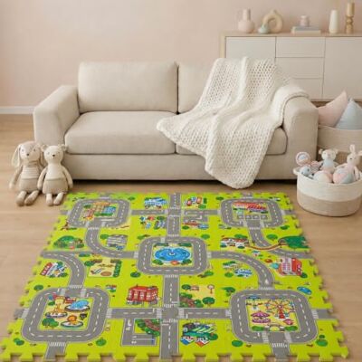 LittleTom 9 Pièces Tapis Voiture 30x30 Dalles Mousse Circuit pour Enfant Jeu Puzzle Chambre Garçon LittleTom 9 Pièces Tapis Voiture 30x30 Dalles Mousse Circuit pour Enfant Jeu Puzzle Chambre Garçon