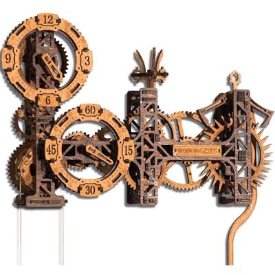 WOODEN.CITY Steampunk Gearworks Horloge puzzle 3D en bois – Kit de modélisme d'horloge murale à monter soi-même – Construisez votre propre puzzle avec engrenages mobiles – 288 pièces – Kit de WOODEN.CITY Steampunk Gearworks Horloge puzzle 3D en bois – Kit de modélisme d'horloge murale à monter soi-même – Construisez votre propre puzzle avec engrenages mobiles – 288 pièces – Kit de