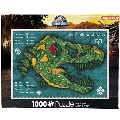 AQUARIUS Puzzle carte du monde jurassique (puzzle de 1000 pièces) – Produit et objets de collection sous licence officielle Jurassic World – Sans éblouissement – Ajustement précis, 55,9 x 71,1 cm AQUARIUS Puzzle carte du monde jurassique (puzzle de 1000 pièces) – Produit et objets de collection sous licence officielle Jurassic World – Sans éblouissement – Ajustement précis, 55,9 x 71,1 cm