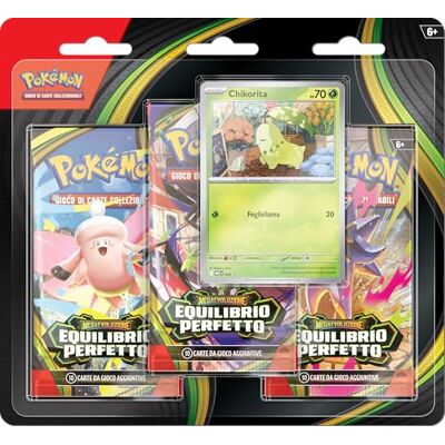 Pokémon : Lot de trois enveloppes de l'expansion MegaEvolution – Équilibre parfait du GCC (une carte promotionnelle holographique et trois enveloppes d'extension), édition en italien Pokémon : Lot de trois enveloppes de l'expansion MegaEvolution – Équilibre parfait du GCC (une carte promotionnelle holographique et trois enveloppes d'extension), édition en italien
