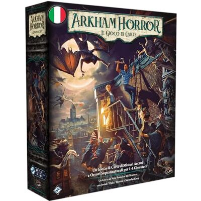 Asmodee Arkham Horror Le jeu de cartes, nouvelle édition, jeu de table, jeu de cartes, 14+ ans, 1-4 joueurs, 45 min par joueur, édition en italien Asmodee Arkham Horror Le jeu de cartes, nouvelle édition, jeu de table, jeu de cartes, 14+ ans, 1-4 joueurs, 45 min par joueur, édition en italien