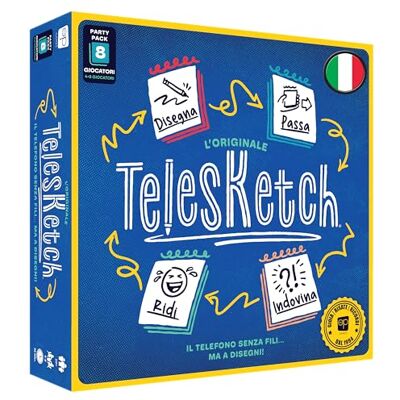 Asmodee Telesketch, nouvelle version, jeu de table, 10 ans, 4 à 8 joueurs, édition en italien Asmodee Telesketch, nouvelle version, jeu de table, 10 ans, 4 à 8 joueurs, édition en italien