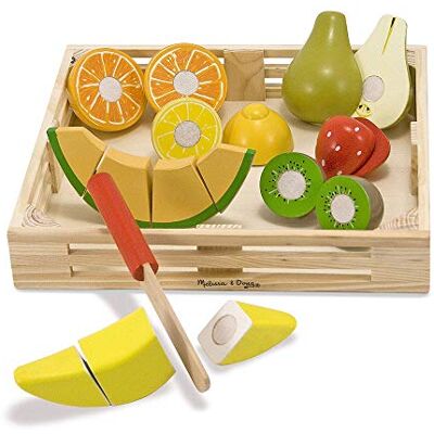 Melissa & Doug Cutting Fruit Set Wooden Play Food Kitchen Accessory Melissa & Doug Cutting Fruit Set Wooden Play Food Kitchen Accessory