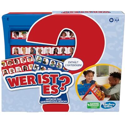 Hasbro Jeu de devinettes Qui est-ce ? classique, jeu de plateau pour enfants à partir de 6 ans, 2 joueurs, facile à assembler et à monter, feuille de personnages recto-verso Version allemande Hasbro Jeu de devinettes Qui est-ce ? classique, jeu de plateau pour enfants à partir de 6 ans, 2 joueurs, facile à assembler et à monter, feuille de personnages recto-verso Version allemande