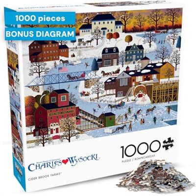 Buffalo Games Charles Wysocki Cider Brook Farms 1000 Piece Jigsaw Puzzle for Adults Challenging Puzzle Perfect for Game Nights 1000 Piece Finished Size is 26.75 x 19.75Q Buffalo Games Charles Wysocki Cider Brook Farms 1000 Piece Jigsaw Puzzle for Adults Challenging Puzzle Perfect for Game Nights 1000 Piece Finished Size is 26.75 x 19.75Q