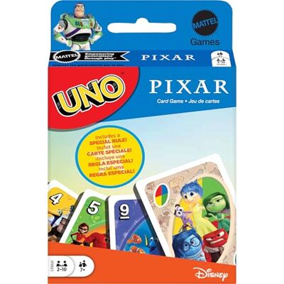 Mattel UNO Pixar Jeu de cartes pour enfants, adultes et famille, jeu de cartes avec graphiques et règles inspirés des personnages du film Mattel UNO Pixar Jeu de cartes pour enfants, adultes et famille, jeu de cartes avec graphiques et règles inspirés des personnages du film