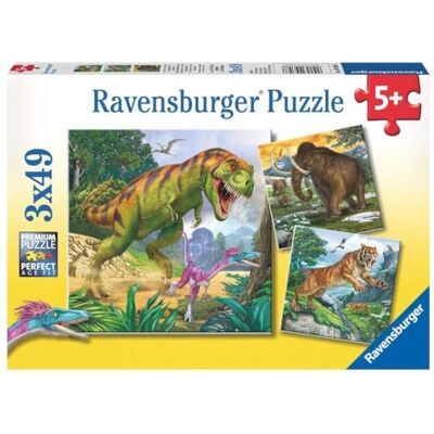 Ravensburger 09358 8 Puzzle Les Maîtres de La Préhistoire 3X 49 Pièces Ravensburger 09358 8 Puzzle Les Maîtres de La Préhistoire 3X 49 Pièces