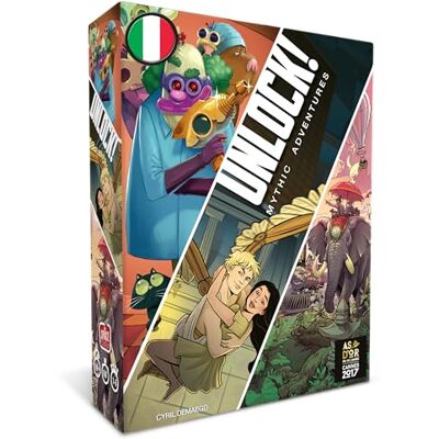 Asmodee Unlock! Mythic Adventures, Escape Room in een bordspel, Italiaanse editie, 8988 Version Italienne Asmodee Unlock! Mythic Adventures, Escape Room in een bordspel, Italiaanse editie, 8988 Version Italienne
