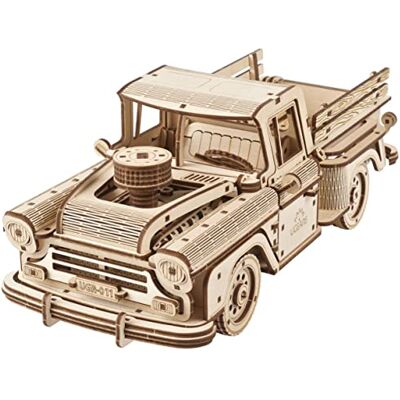 UGEARS Pickup Lumberjack Puzzle 3D – Puzzles 3D en bois pour adultes – Camion vintage – Ensemble de construction mécanique 3D en bois pour adultes à construire – Kit de bricolage de véhicule V8 – 460 UGEARS Pickup Lumberjack Puzzle 3D – Puzzles 3D en bois pour adultes – Camion vintage – Ensemble de construction mécanique 3D en bois pour adultes à construire – Kit de bricolage de véhicule V8 – 460