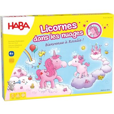 HABA Licornes dans Les Nuages Bienvenue à Rosalie-Jeu coopératif de course et de collecte-4 ans et plus-Réf 302768 HABA Licornes dans Les Nuages Bienvenue à Rosalie-Jeu coopératif de course et de collecte-4 ans et plus-Réf 302768