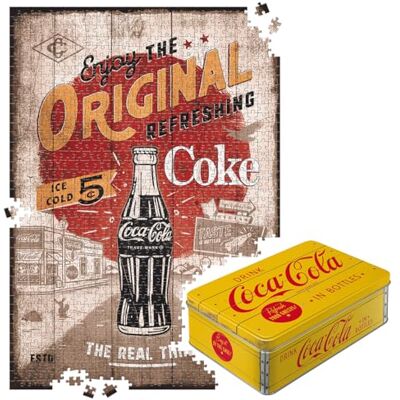 ART Puzzle rétro 1000 pièces 68 x 48 cm Coca-Cola Highway 66 Logo Idée cadeau pour les fans de Coke Produit original sous licence (OLP) pour adultes Dans une boîte métallique vintage ART Puzzle rétro 1000 pièces 68 x 48 cm Coca-Cola Highway 66 Logo Idée cadeau pour les fans de Coke Produit original sous licence (OLP) pour adultes Dans une boîte métallique vintage