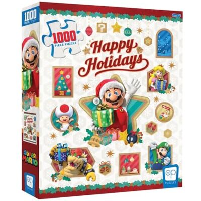 USAopoly The OP Super Mario Happy Holidays Puzzle Jigsaw Puzzle 1000 Pieces USAopoly The OP Super Mario Happy Holidays Puzzle Jigsaw Puzzle 1000 Pieces