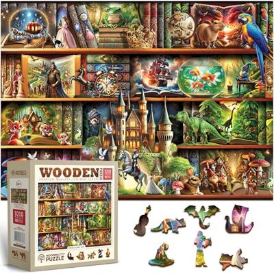 WOODEN.CITY Puzzle en bois de 1000 pièces, puzzle unique pour adultes, design élégant, pour les amateurs de puzzle (histoires sur chaque étagère) WOODEN.CITY Puzzle en bois de 1000 pièces, puzzle unique pour adultes, design élégant, pour les amateurs de puzzle (histoires sur chaque étagère)
