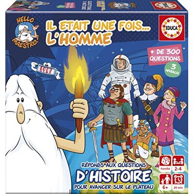 Educa Disney Mini Etait Une Fois… L' Homme. Jeu de Plateau Éducatif. À partir de 6 Ans. Ref. 17353, Gris Educa Disney Mini Etait Une Fois… L' Homme. Jeu de Plateau Éducatif. À partir de 6 Ans. Ref. 17353, Gris