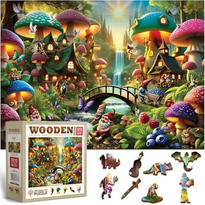 WOODEN.CITY Puzzle en bois 1000 pièces Champignon Wonderland – Puzzle en bois de qualité supérieure de 1000 pièces pour adultes avec 100 formes fantaisistes – Fabriqué et conçu en UE WOODEN.CITY Puzzle en bois 1000 pièces Champignon Wonderland – Puzzle en bois de qualité supérieure de 1000 pièces pour adultes avec 100 formes fantaisistes – Fabriqué et conçu en UE