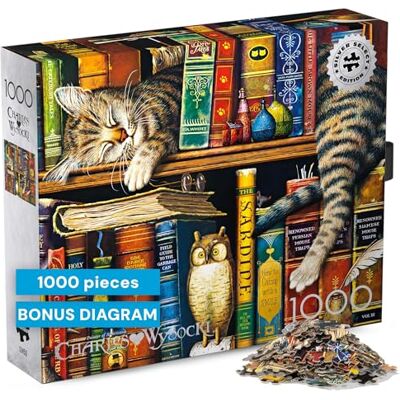 Buffalo Games Silver Select – Charles Wysocki – Frederick The Literate – Puzzle de 1000 pièces pour adultes – Puzzle stimulant parfait pour les soirées de jeu – Taille finie 68 x 50 cm Buffalo Games Silver Select – Charles Wysocki – Frederick The Literate – Puzzle de 1000 pièces pour adultes – Puzzle stimulant parfait pour les soirées de jeu – Taille finie 68 x 50 cm