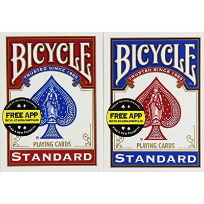 Bicycle Poker Size Standard Index Playing Cards, Bleu/rouge 4 pièces Bicycle Poker Size Standard Index Playing Cards, Bleu/rouge 4 pièces