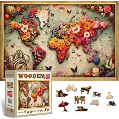 WOODEN.CITY Casse-tête en bois pour adultes – 1000 pièces – Taille 51,9 x 37,5 cm – Puzzle en bois de qualité supérieure – Forme unique, meilleur cadeau pour adultes (carte colorée) WOODEN.CITY Casse-tête en bois pour adultes – 1000 pièces – Taille 51,9 x 37,5 cm – Puzzle en bois de qualité supérieure – Forme unique, meilleur cadeau pour adultes (carte colorée)