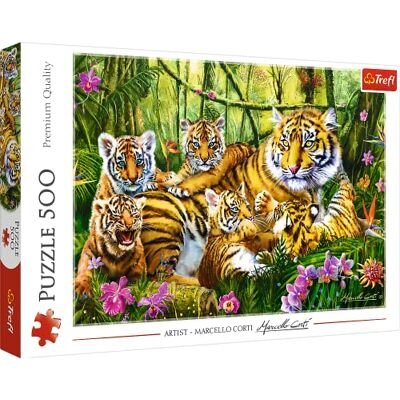 Trefl , Puzzle, Famille de Tigres, 500 Pièces, Qualité Premium, pour Adultes et Enfants à partir de 10 ans Trefl , Puzzle, Famille de Tigres, 500 Pièces, Qualité Premium, pour Adultes et Enfants à partir de 10 ans
