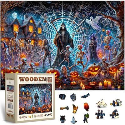 WOODEN.CITY Grim Reaper's Halloween Puzzle en bois de 1000 pièces – Amusant effrayant pour les amateurs de puzzle WOODEN.CITY Grim Reaper's Halloween Puzzle en bois de 1000 pièces – Amusant effrayant pour les amateurs de puzzle