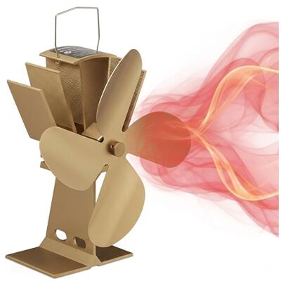 Relaxdays Ventilateur Ouvert sans Courant, sans Bruit, cheminée et Fours, la Chaleur, 4 Lames, pour cheminée, Bronze. Relaxdays Ventilateur Ouvert sans Courant, sans Bruit, cheminée et Fours, la Chaleur, 4 Lames, pour cheminée, Bronze.