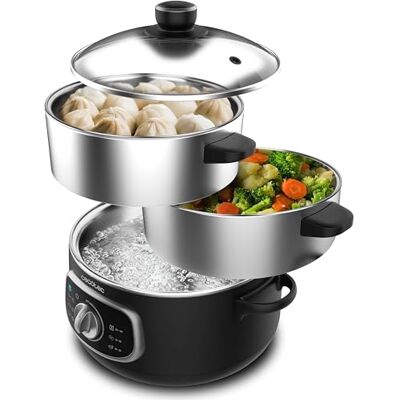 Cecotec Steelpot Vapovita Steelpot. Puissance 1300 W, récipients en inox, capacité 10 L, temps réglable, arrêt automatique, nettoyage facile, couvercle spécial, cuisine saine, sécurité Cecotec Steelpot Vapovita Steelpot. Puissance 1300 W, récipients en inox, capacité 10 L, temps réglable, arrêt automatique, nettoyage facile, couvercle spécial, cuisine saine, sécurité
