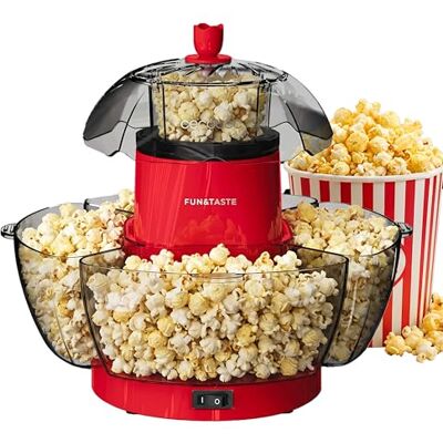 Cecotec Machine à pop-corn Fun&Taste P'Corn Lotus+ Puissance de 1200 W, Système à air chaud sans huile, prêt en 2 minutes, comprend 4 récipients de 4,5 L de capacité, design compact et protection Cecotec Machine à pop-corn Fun&Taste P'Corn Lotus+ Puissance de 1200 W, Système à air chaud sans huile, prêt en 2 minutes, comprend 4 récipients de 4,5 L de capacité, design compact et protection