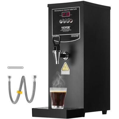 VEVOR Chauffe-eau commercial 10 l, distributeur électrique d'eau chaude 1500 W, avec tube chauffant en acier inoxydable 316, 50 l par heure, pour cafés, restaurants, hôtels, bureaux VEVOR Chauffe-eau commercial 10 l, distributeur électrique d'eau chaude 1500 W, avec tube chauffant en acier inoxydable 316, 50 l par heure, pour cafés, restaurants, hôtels, bureaux