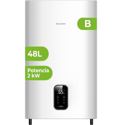 Aspes Chauffe-eau électrique 50 litres, AT5000DDW. 2 000 W, kit de montage inclus, résistance en acier émaillé, thermostat numérique, température maximale 93 °, blanc, efficacité énergétique B Aspes Chauffe-eau électrique 50 litres, AT5000DDW. 2 000 W, kit de montage inclus, résistance en acier émaillé, thermostat numérique, température maximale 93 °, blanc, efficacité énergétique B